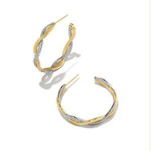 Kendra Scott Two-Tone Twisted Hoop Earrings